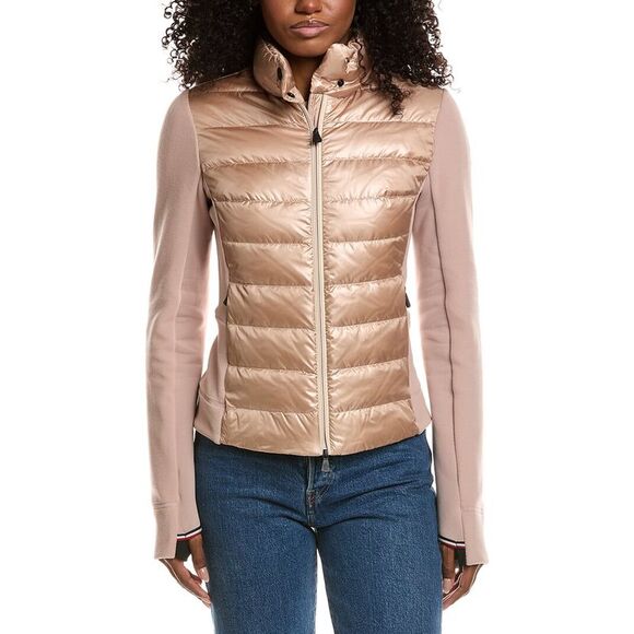 Moncler Womens Knit Puffer Jacket, Pink - Picture 3 of 5